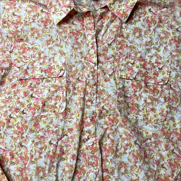 Ann Taylor Loft Women’s Collared Button Down Floral Blouse, size Large - Picture 4 of 9